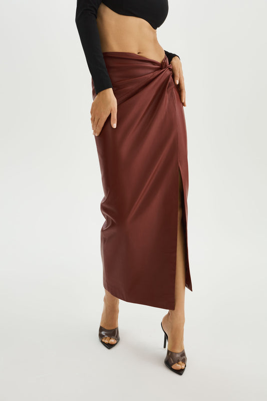 EILEEN | Faux Leather  Maxi Skirt