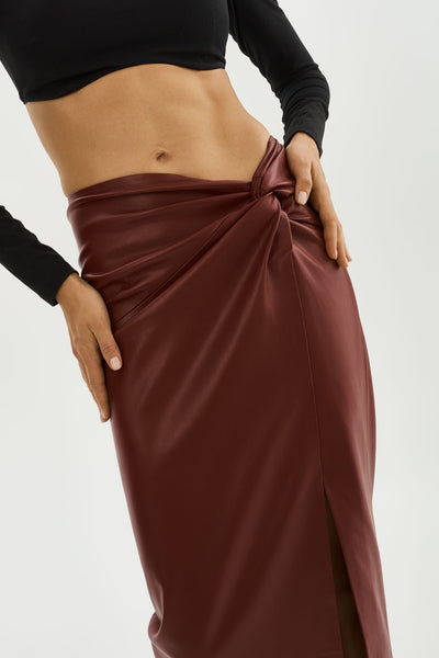 EILEEN | Faux Leather  Maxi Skirt