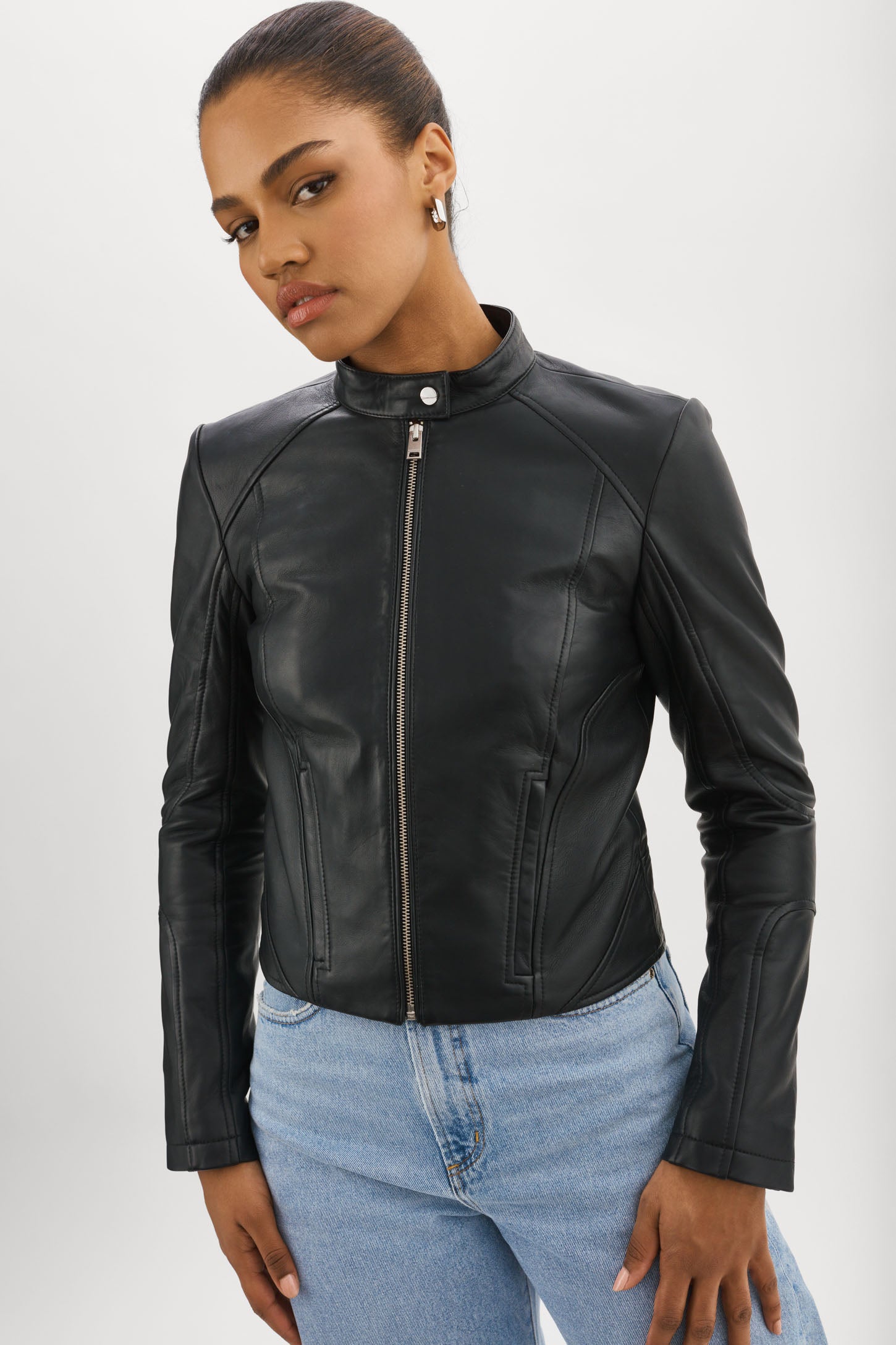 ELIANA | Leather Racer Jacket – LAMARQUE