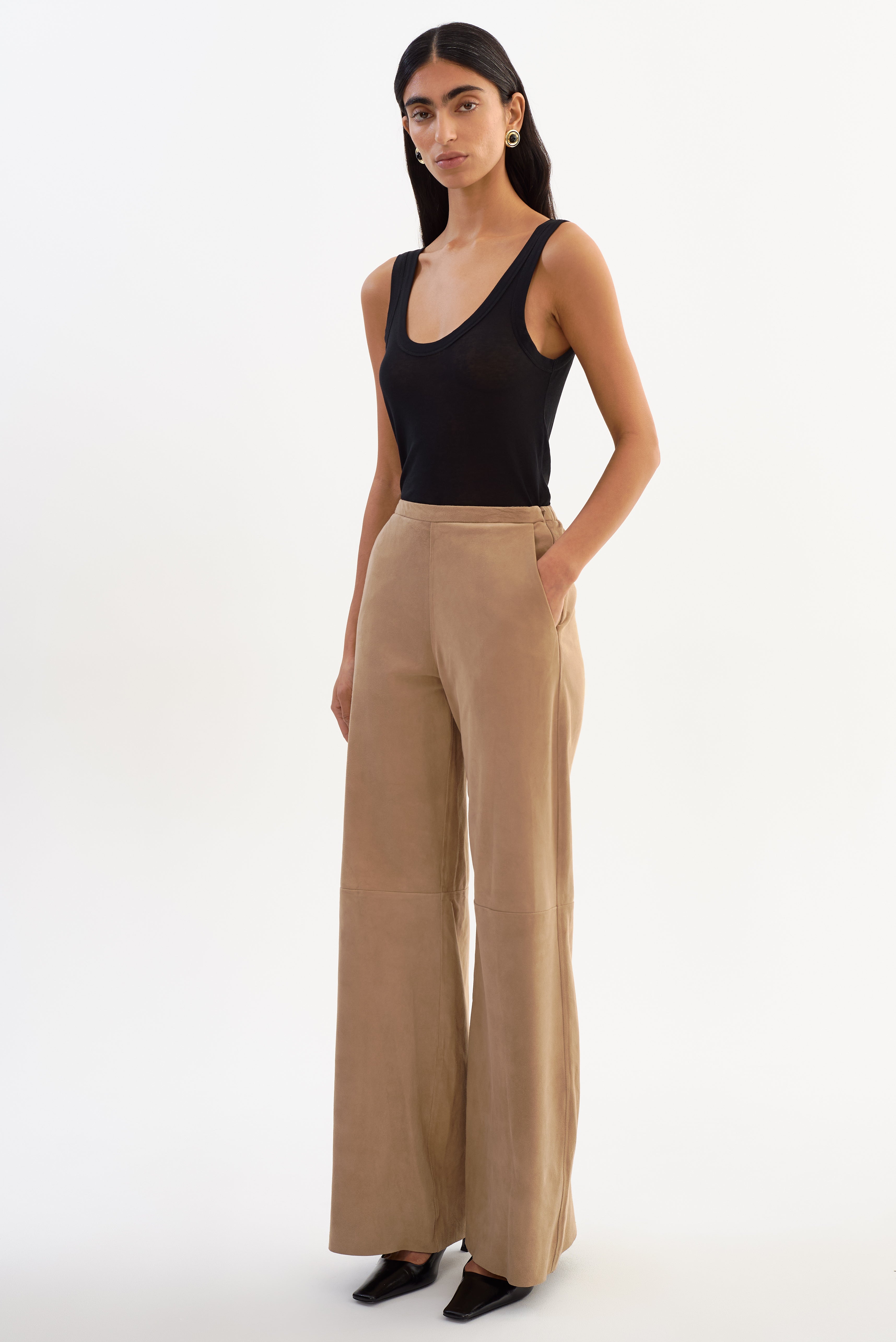 ELISE | Wide-Leg Suede Pants