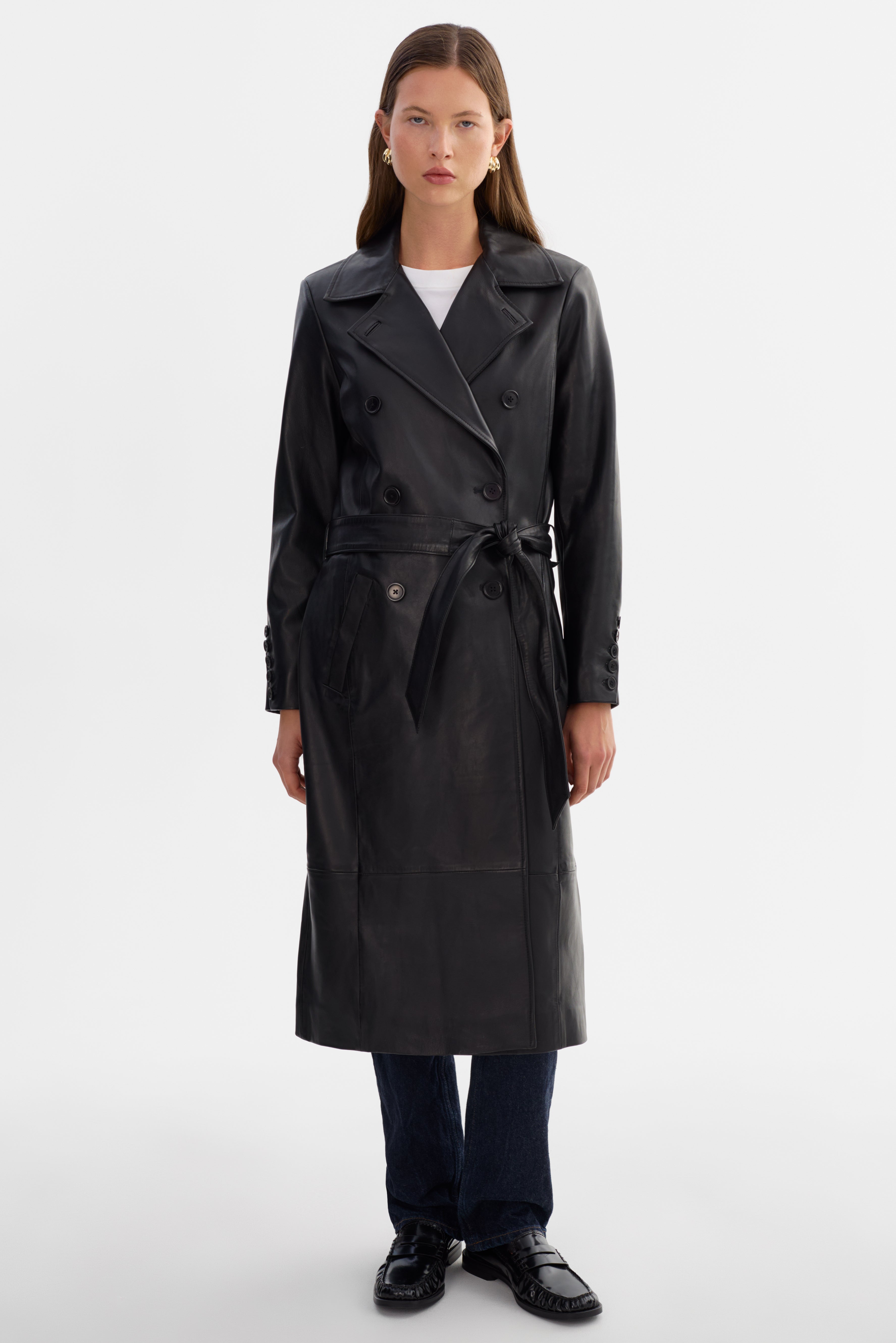 ERMA | Trench en cuir noir