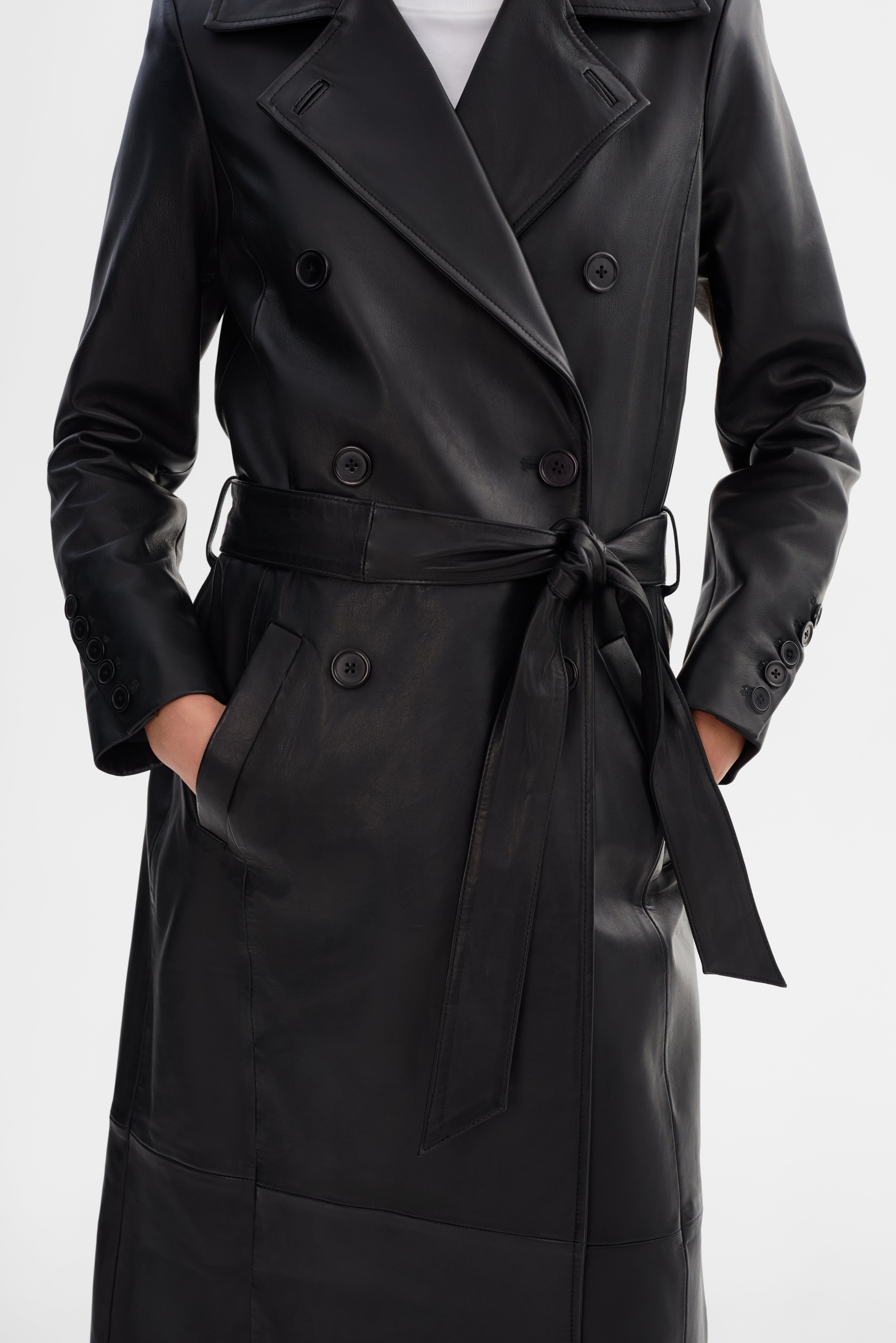 ERMA | Trench en cuir noir