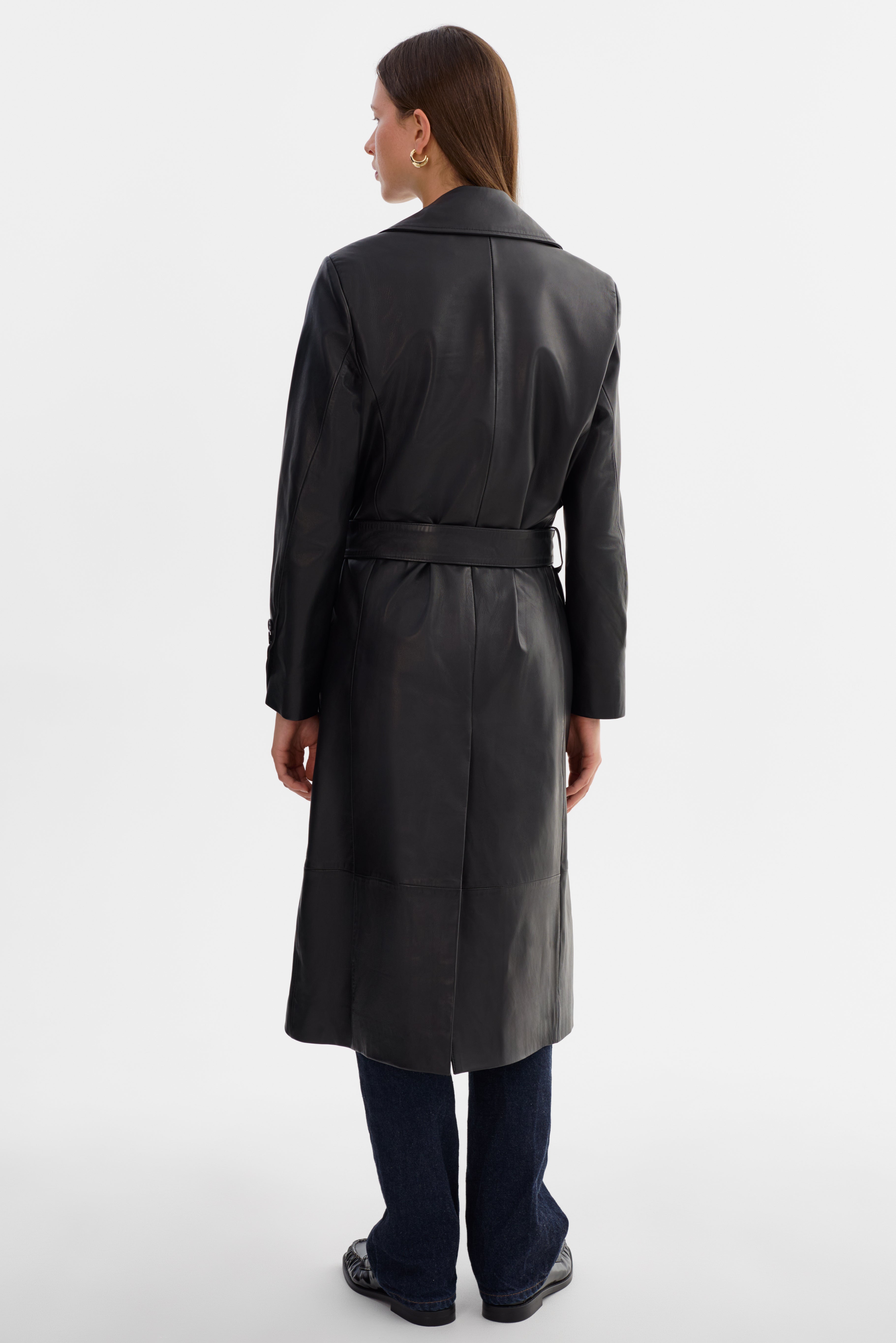 ERMA | Trench en cuir noir