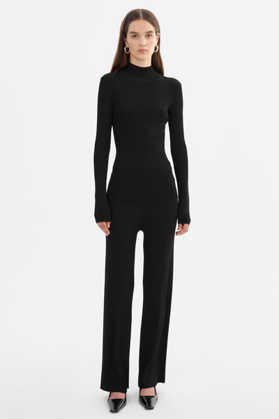 SANDRINE | Long Sleeve Mock Neck Top