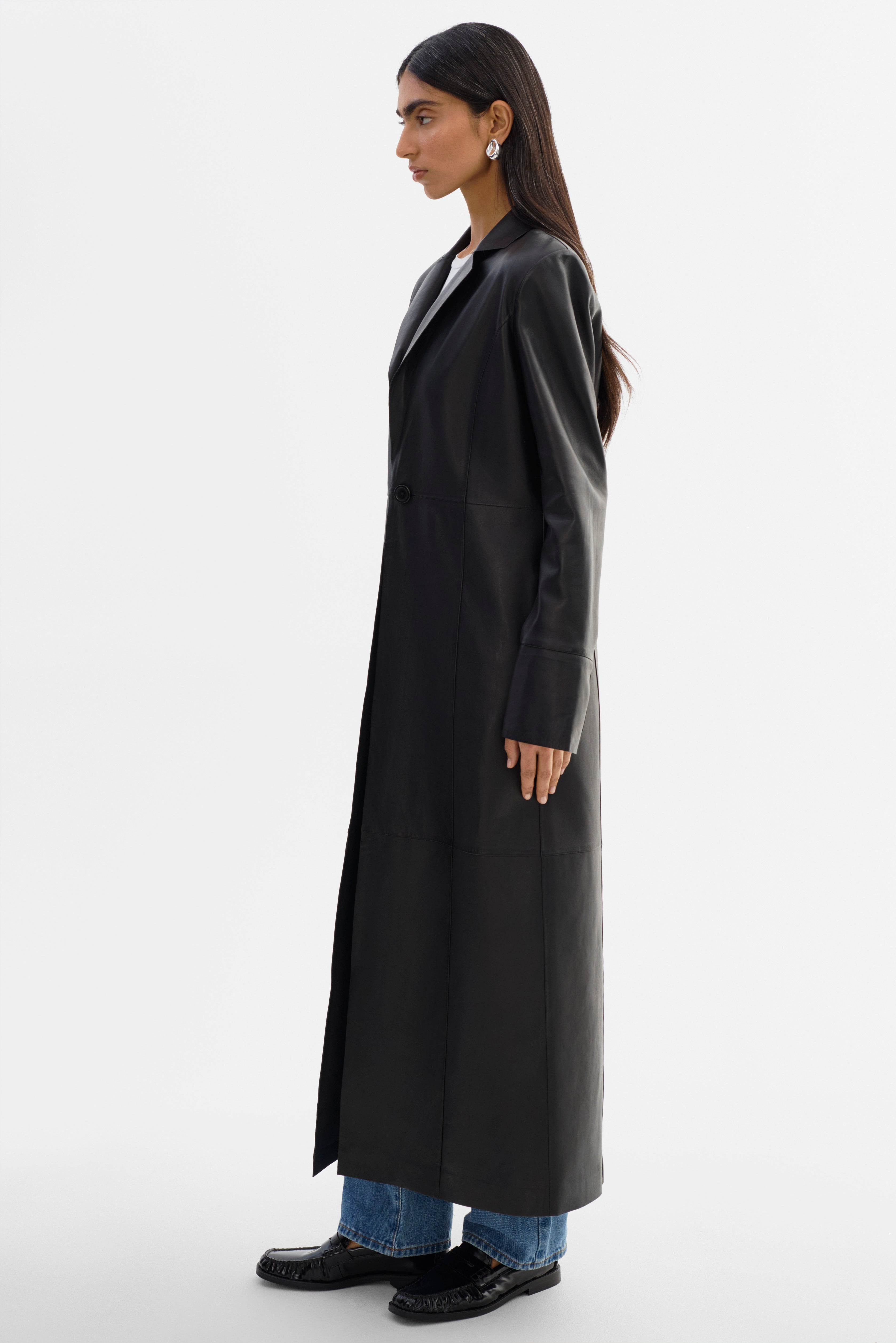 EVANNA | Manteau long en cuir