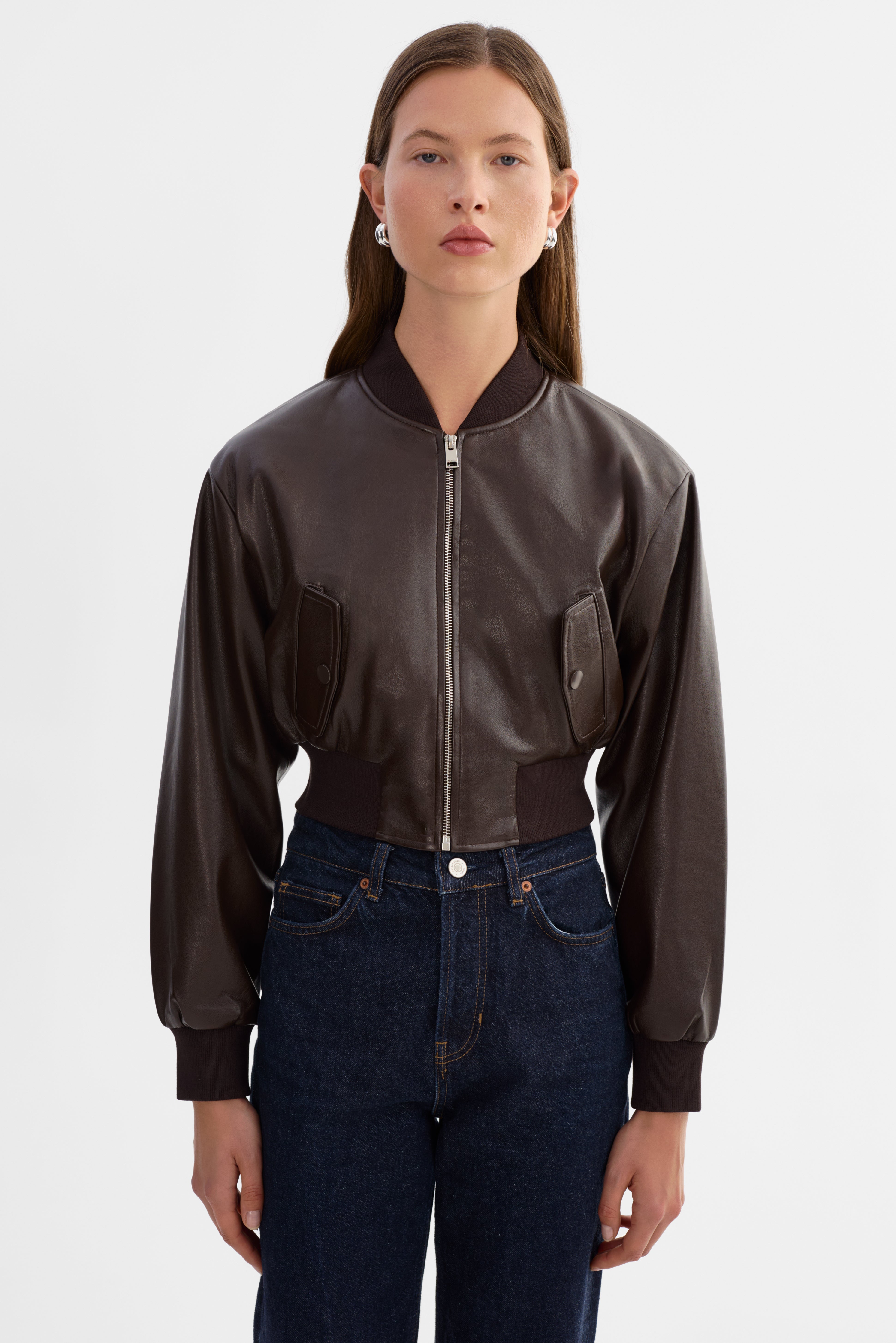 EVELIN | Bomber court en similicuir