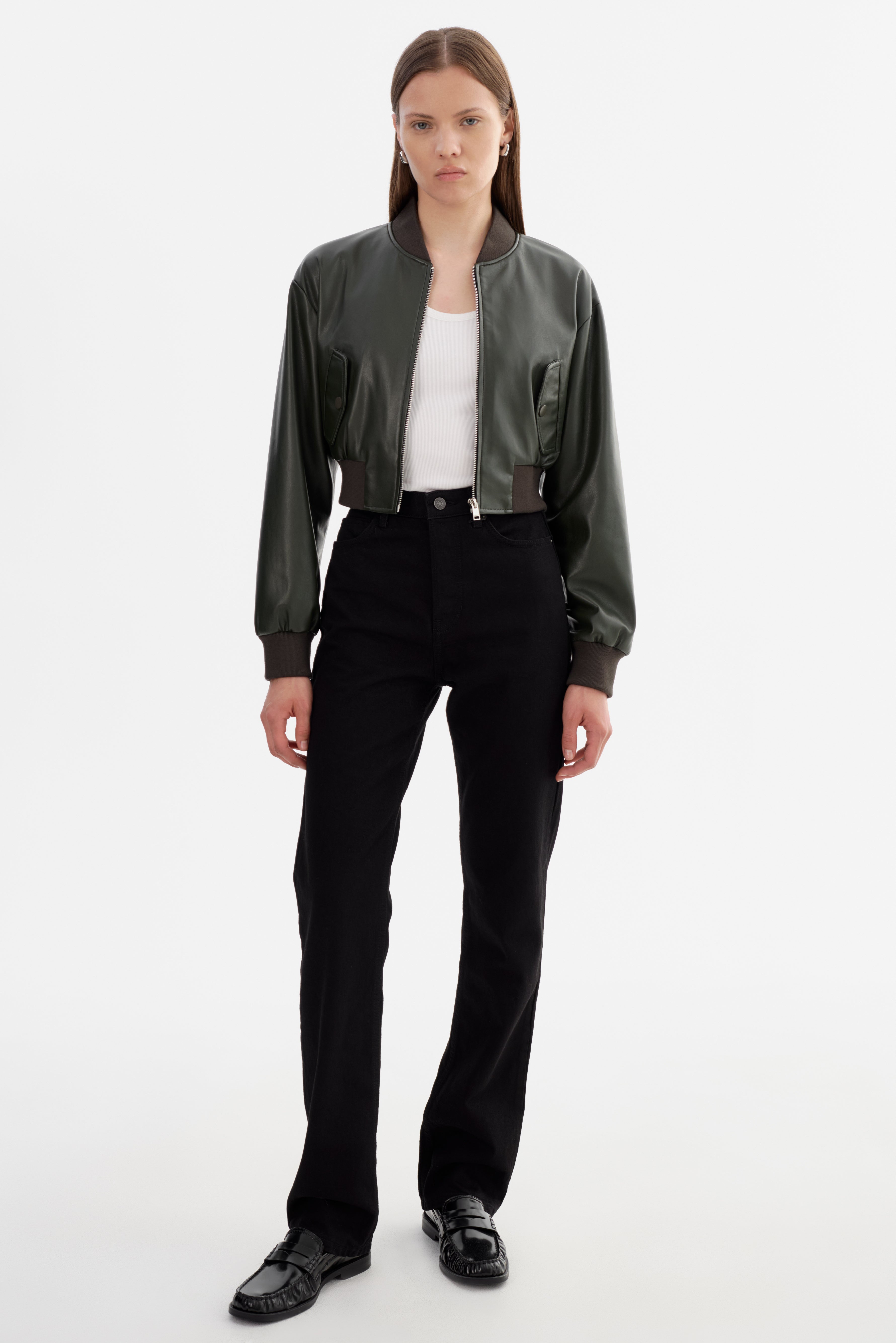 EVELIN | Bomber court en similicuir