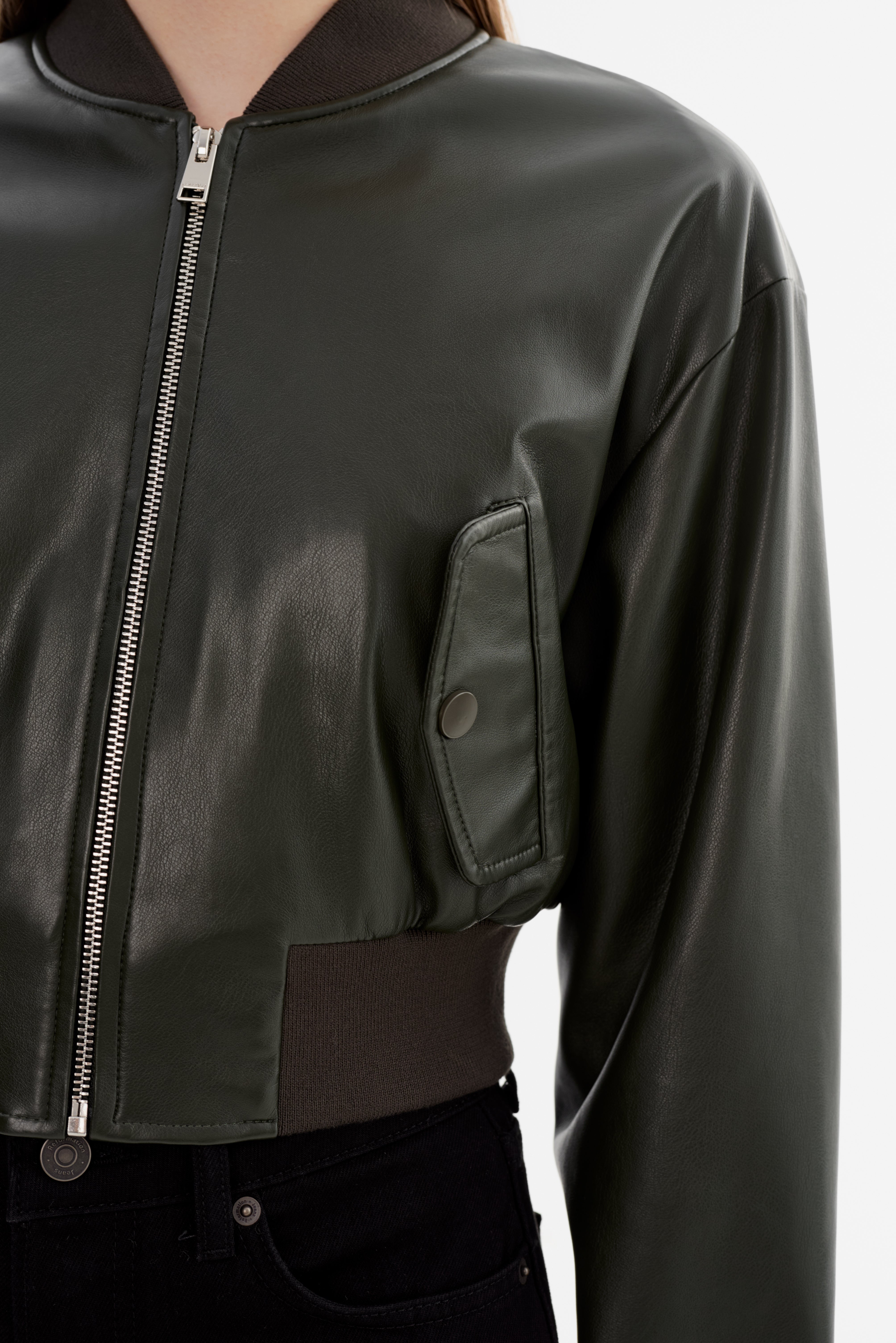 EVELIN | Bomber court en similicuir