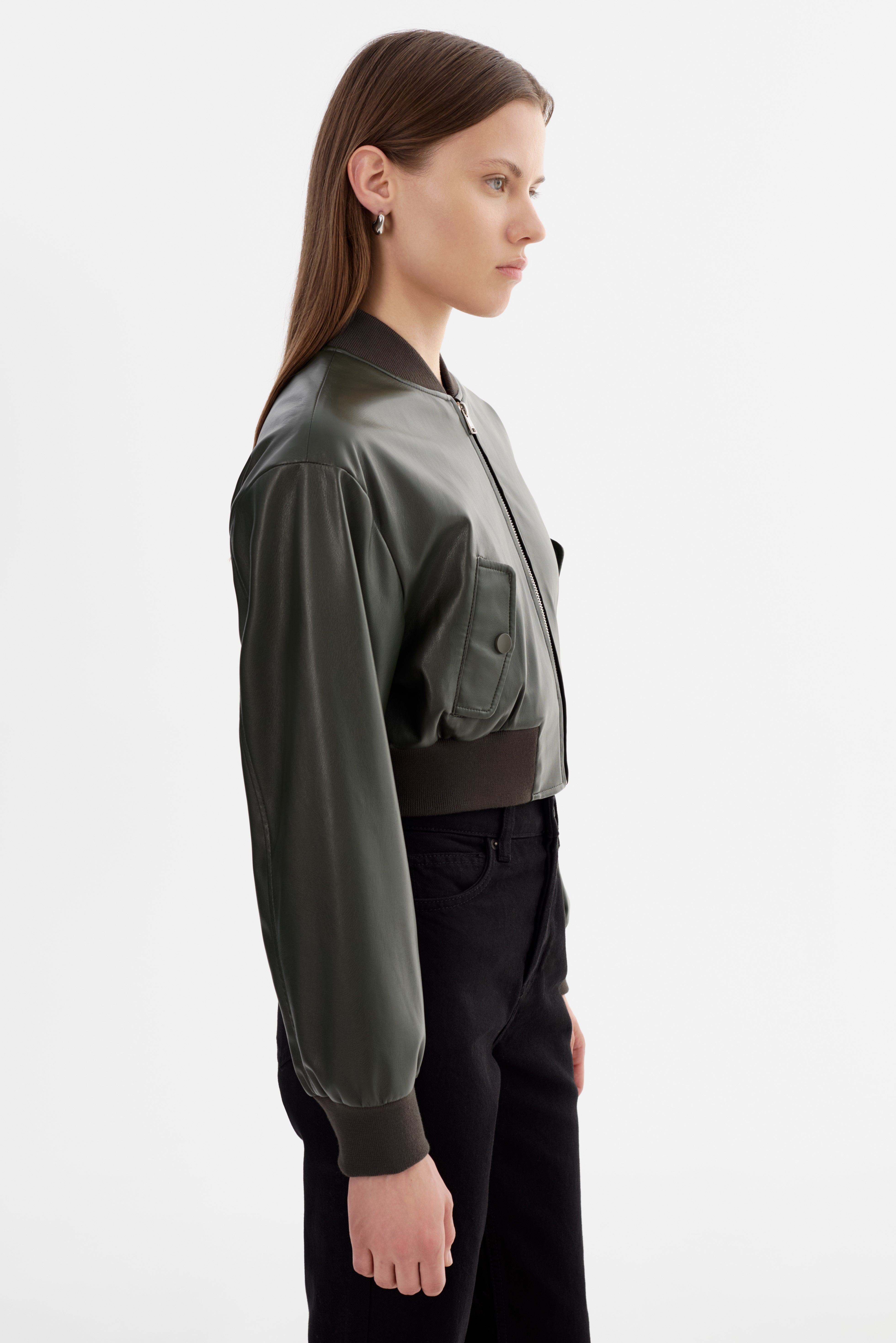 EVELIN | Bomber court en similicuir