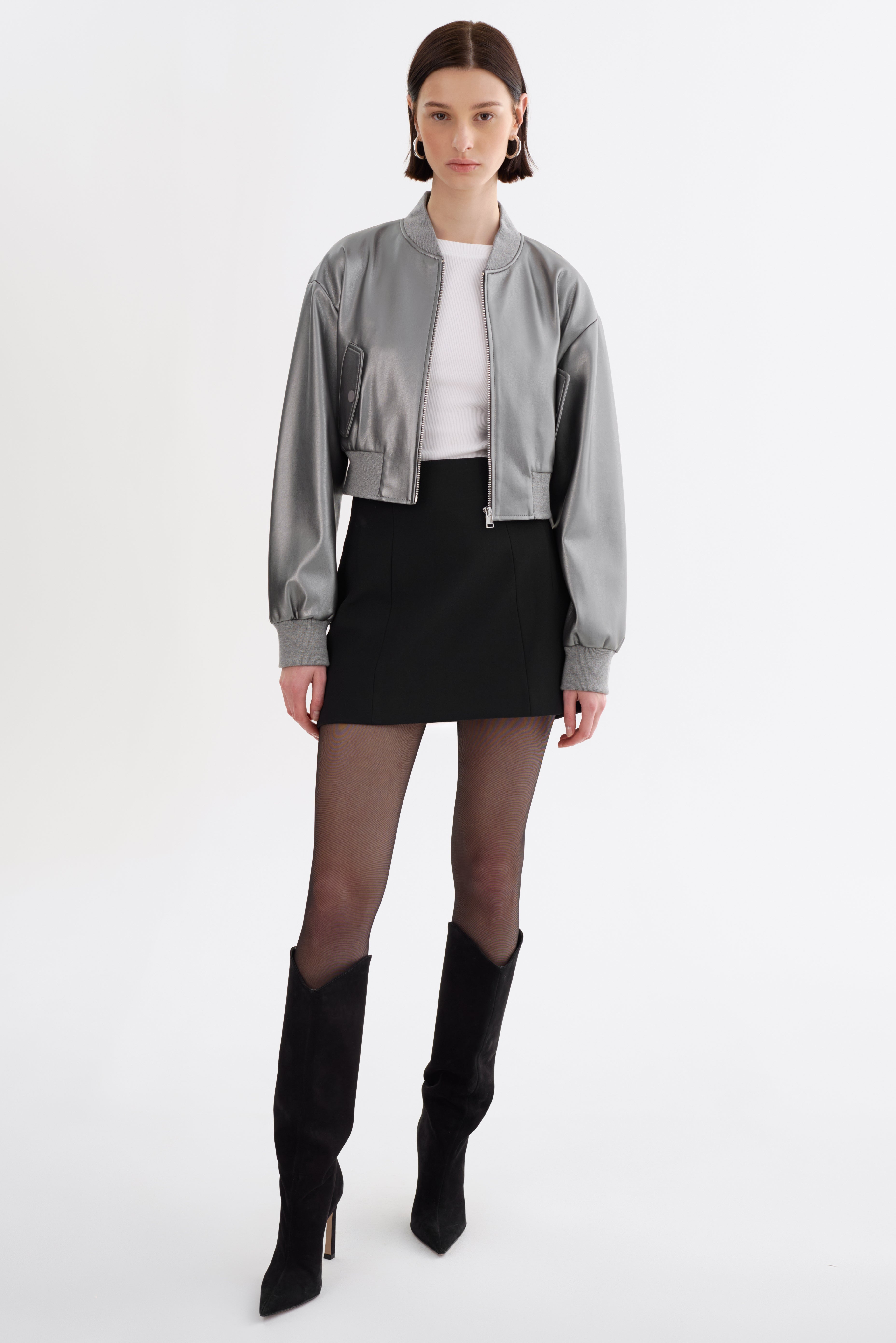 EVELIN | Bomber Court en Similicuir