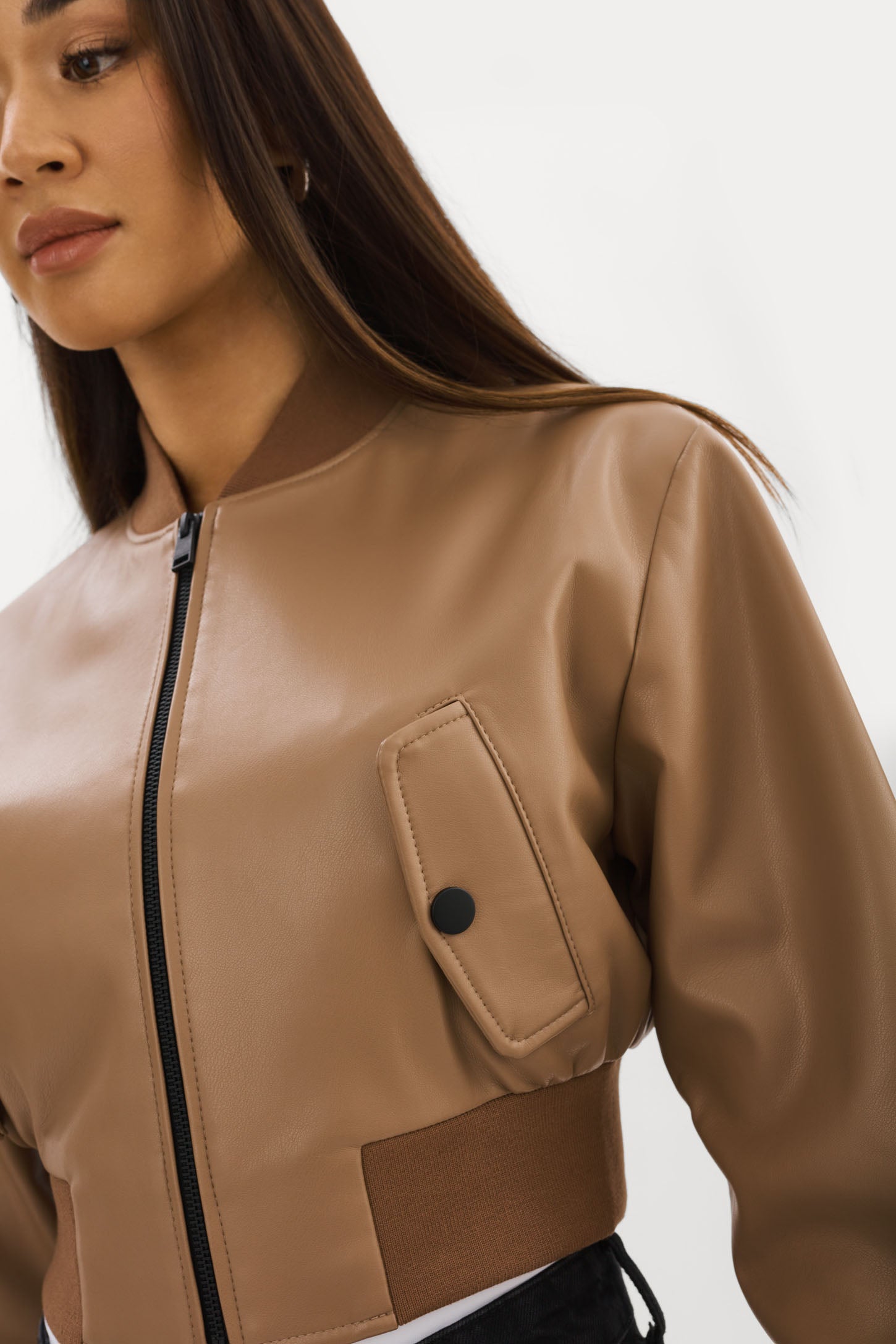 EVELIN | Bomber court en similicuir