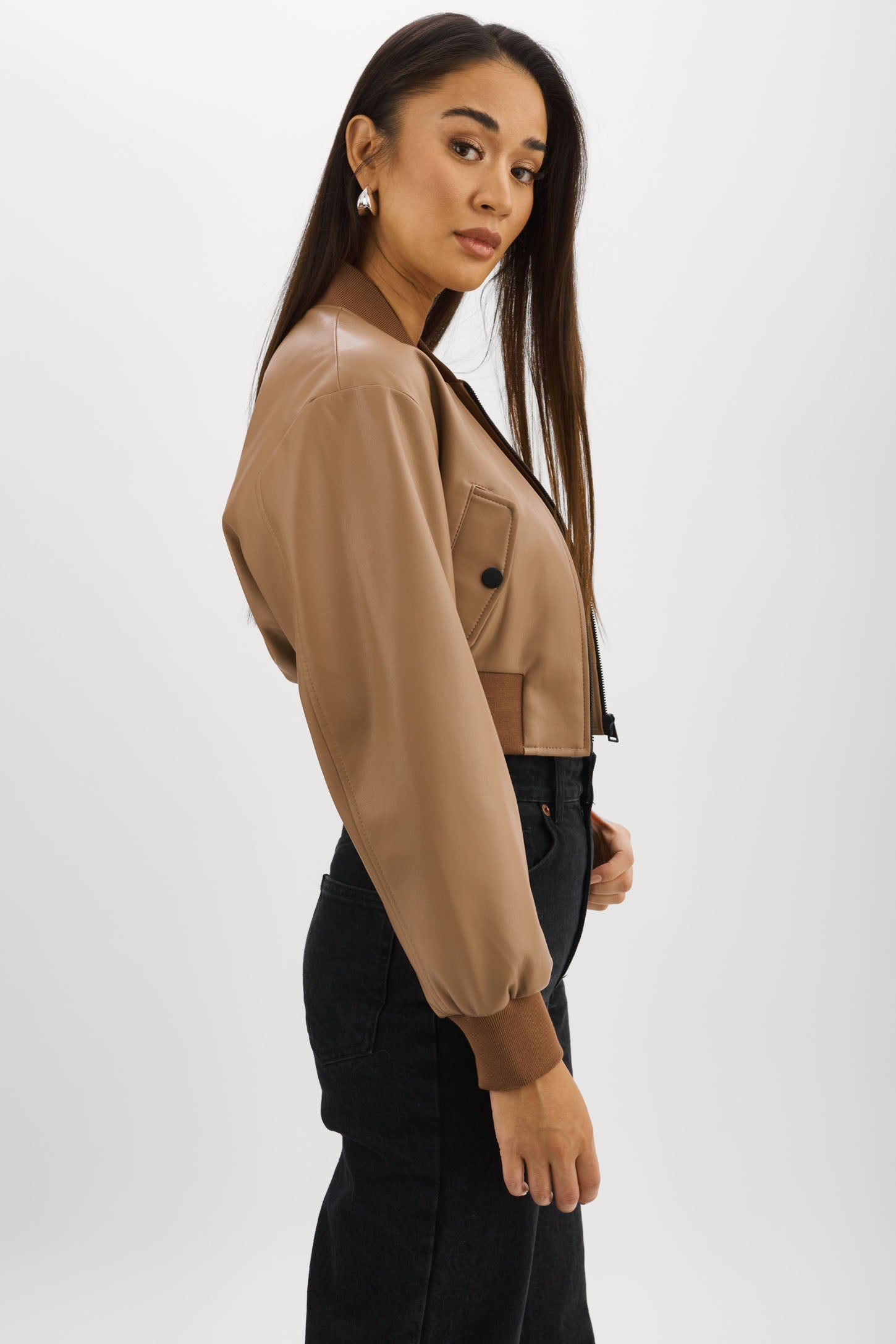 EVELIN | Bomber court en similicuir
