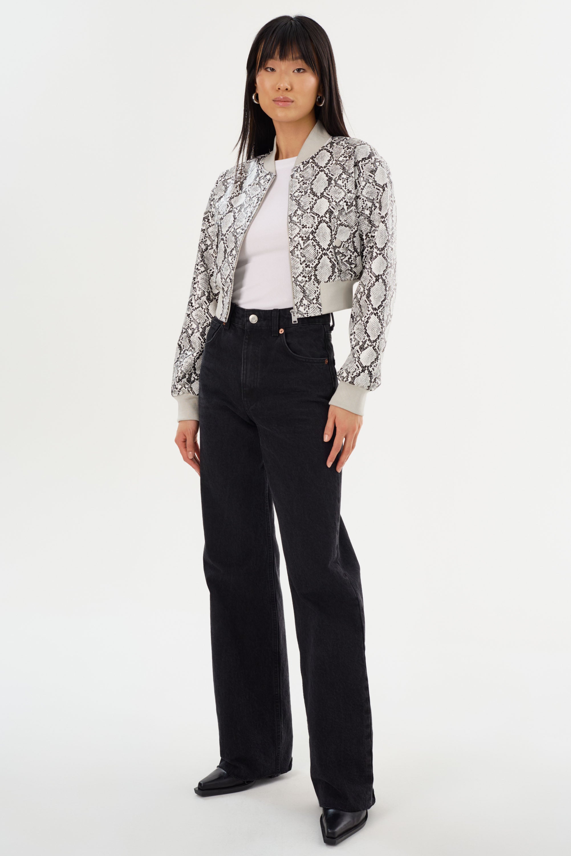 EVELIN | Bomber court en similicuir