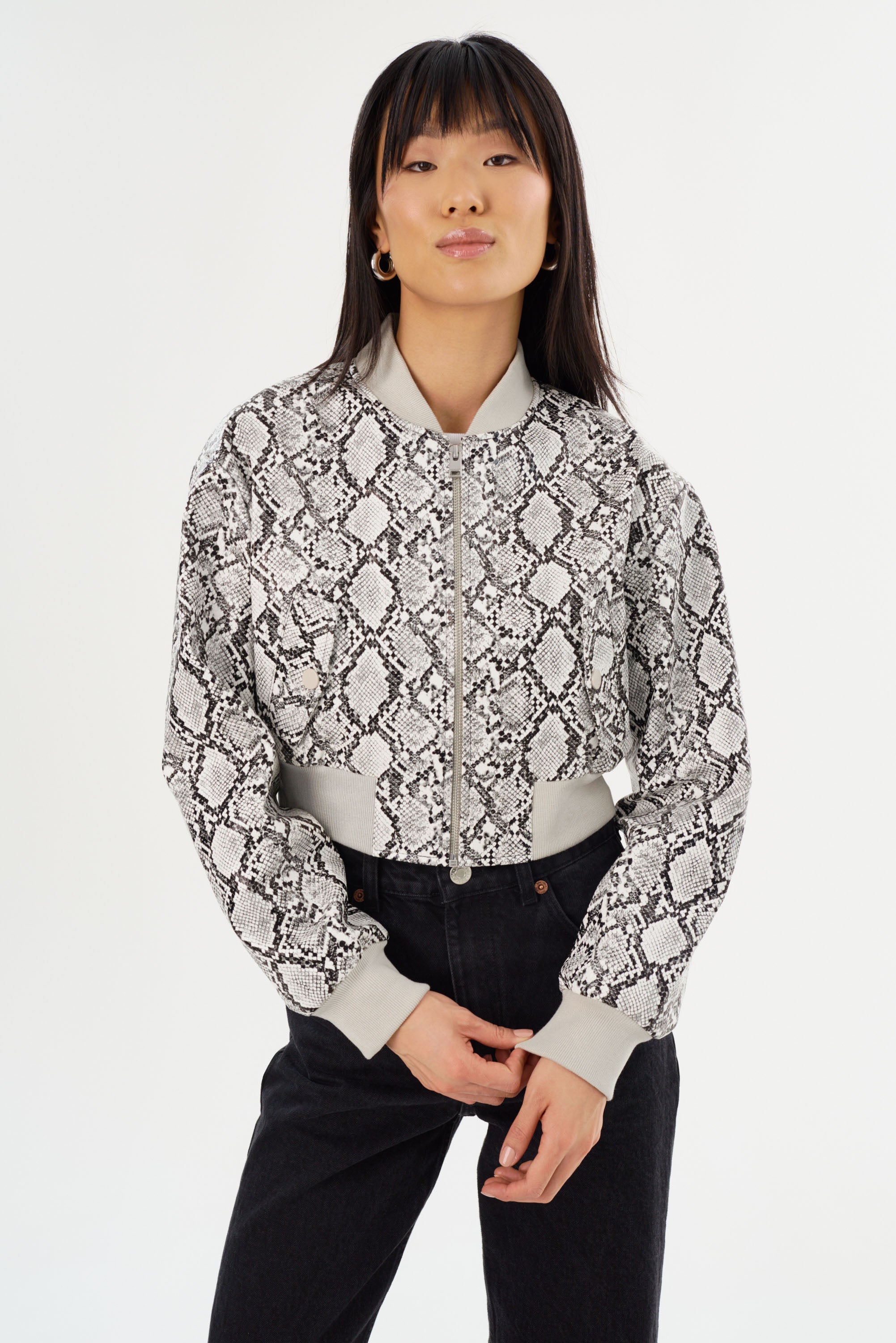 EVELIN | Bomber court en similicuir