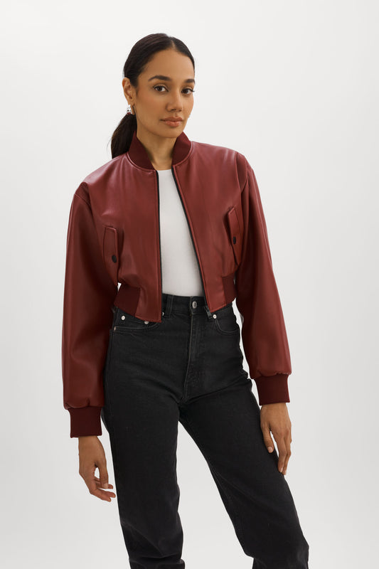 EVELIN | Bomber court en similicuir