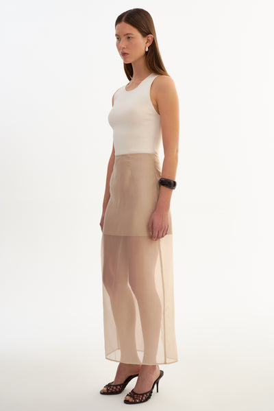 FARLEY | Sheer Organza Skirt