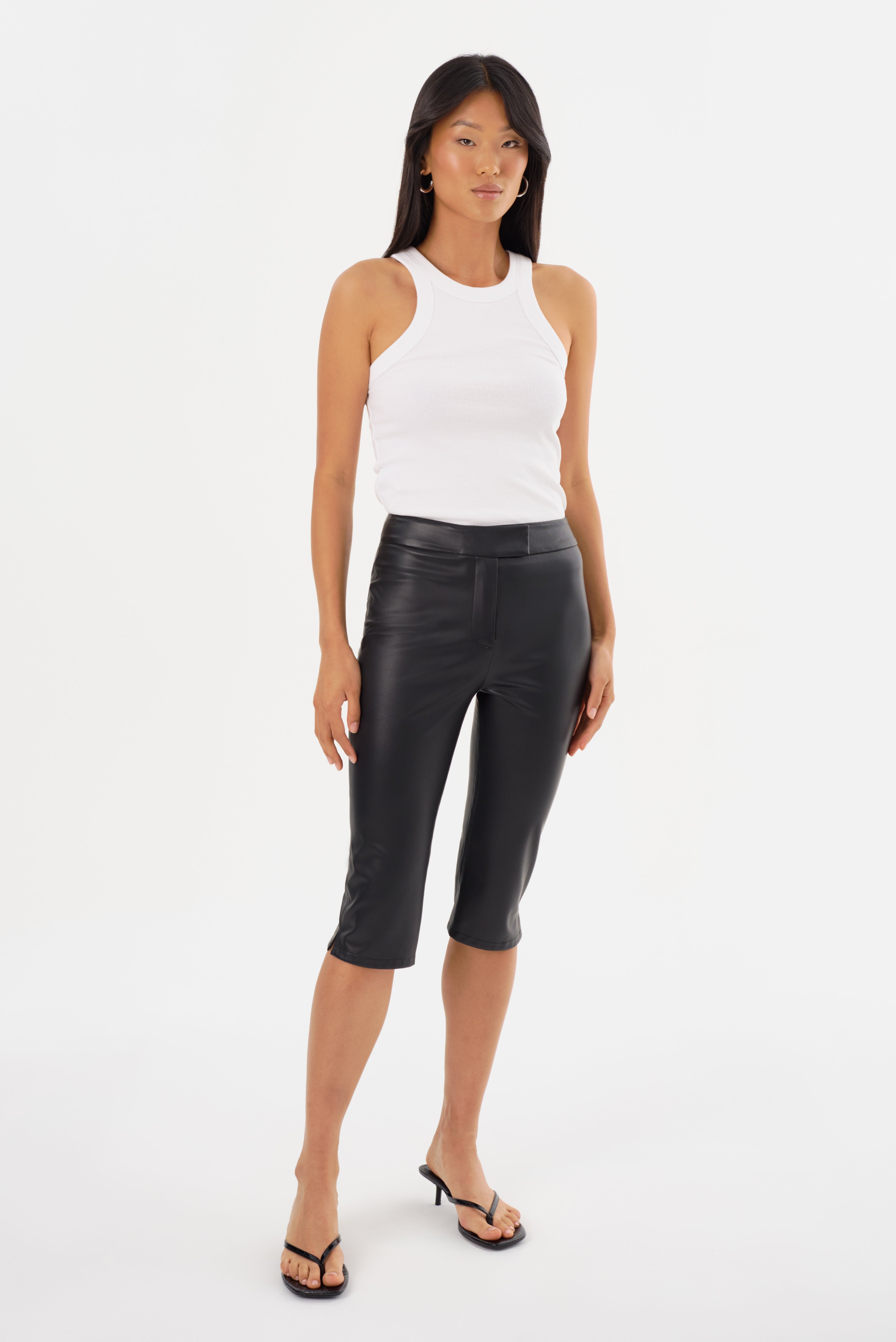 FAYA | Pantalon Capri en Similicuir