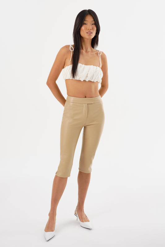 FAYA | Pantalon Capri en Similicuir