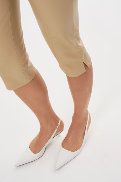 FAYA | Faux Leather Capri Pants