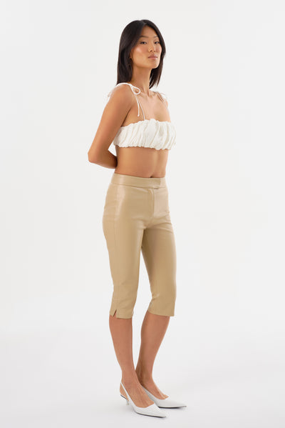 FAYA | Faux Leather Capri Pants
