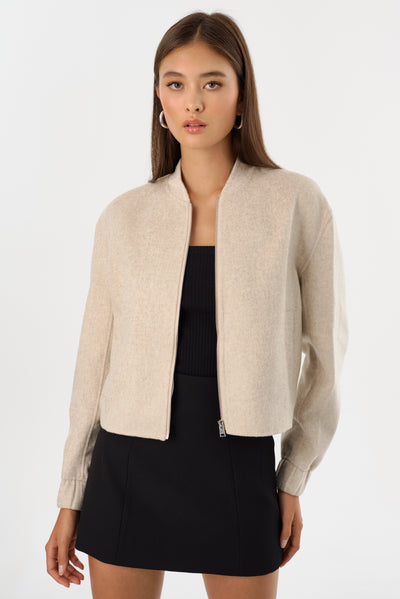FAY | Double Face Wool Bomber Jacket