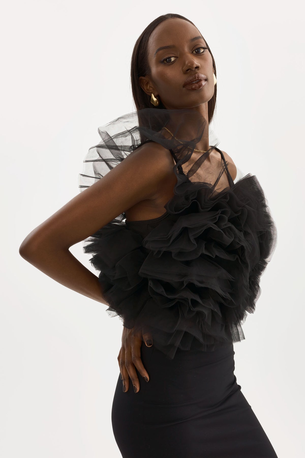 FELETA Ruffle Tulle Top
