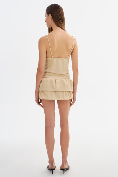 LAURA | Faux Suede Double Ruffles Skirt