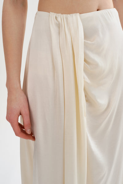 FELIPA | Satin Draped Maxi Skirt