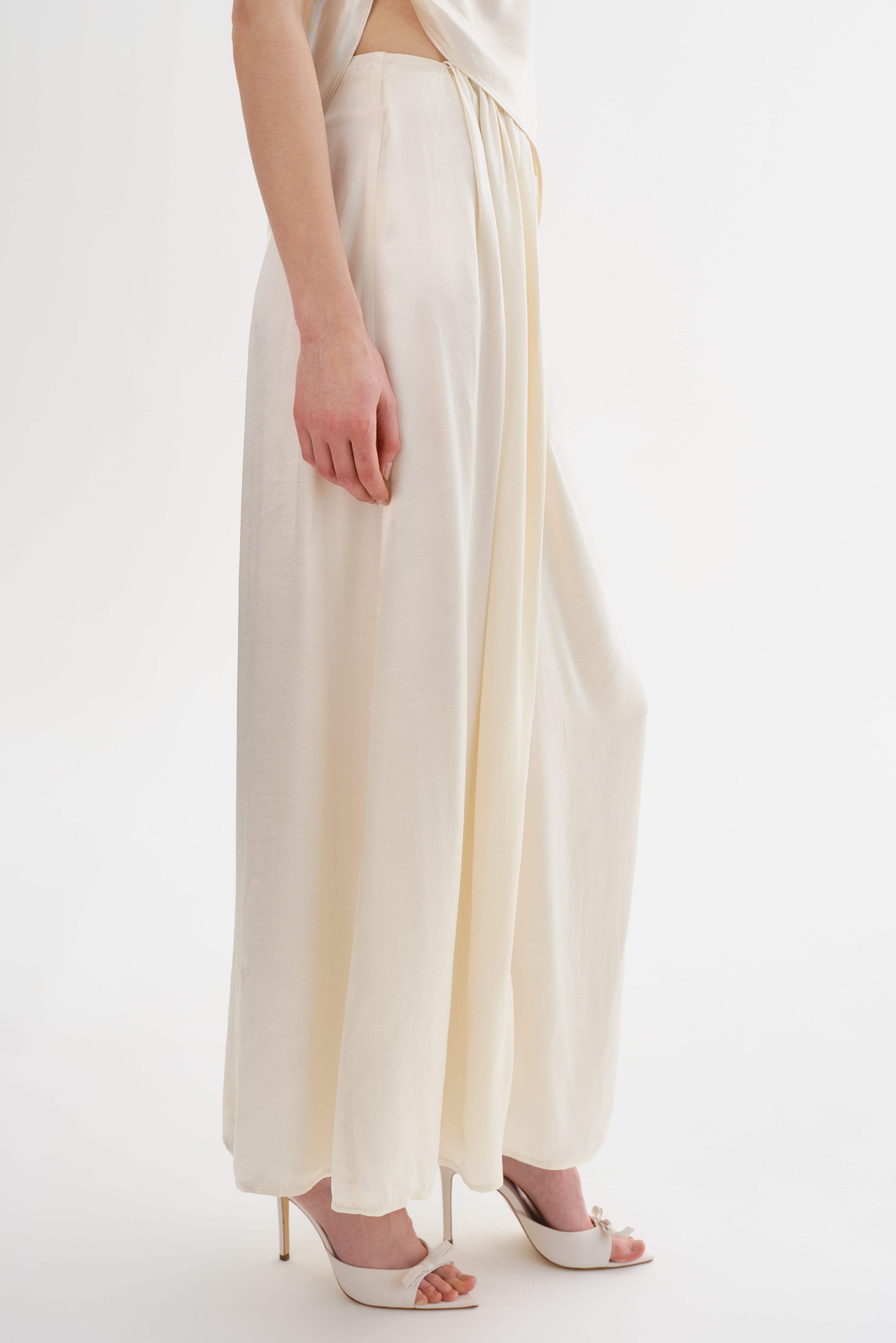 FELIPA | Jupe longue drapée en satin