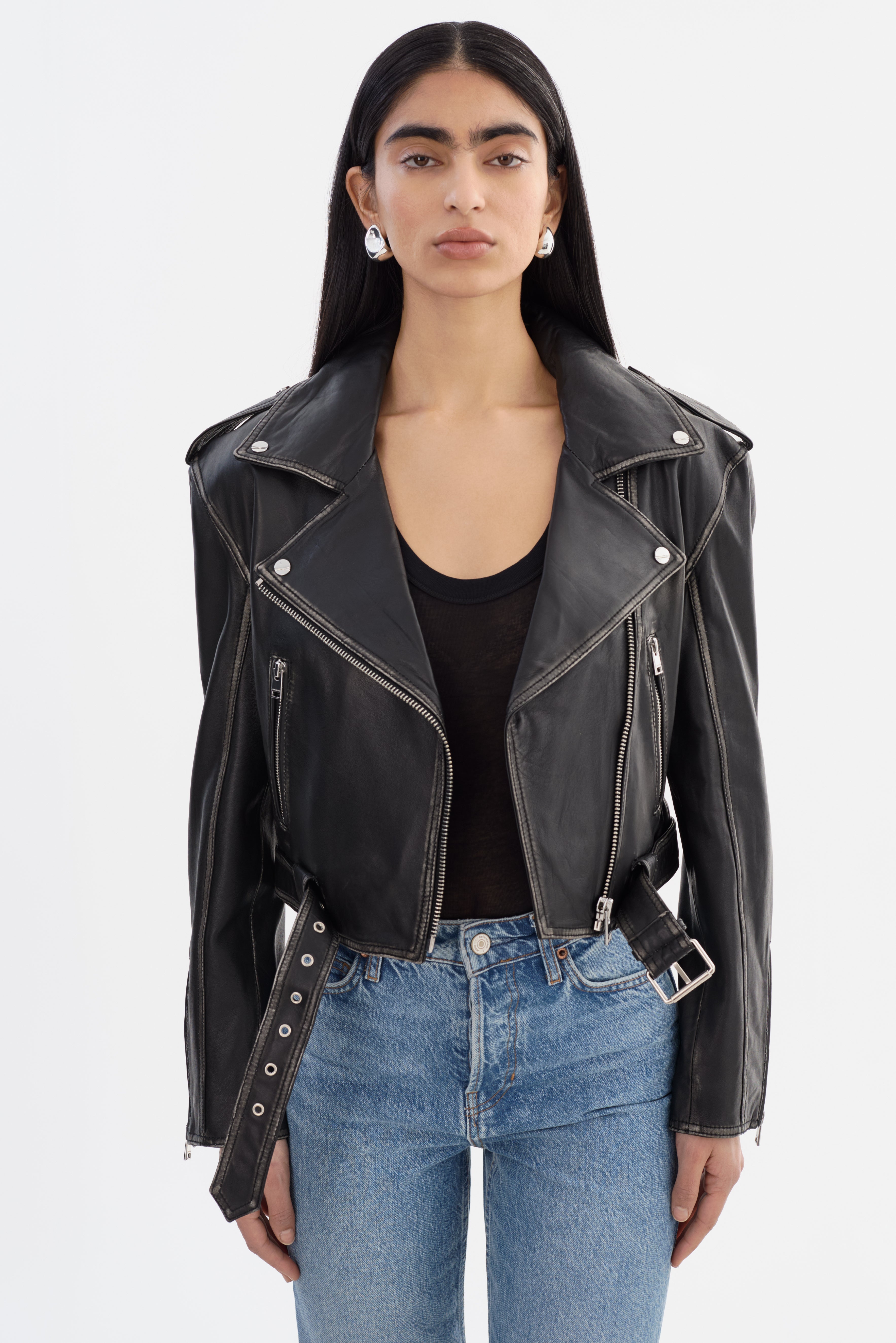 FORD Veste moto en cuir d'inspiration vintage