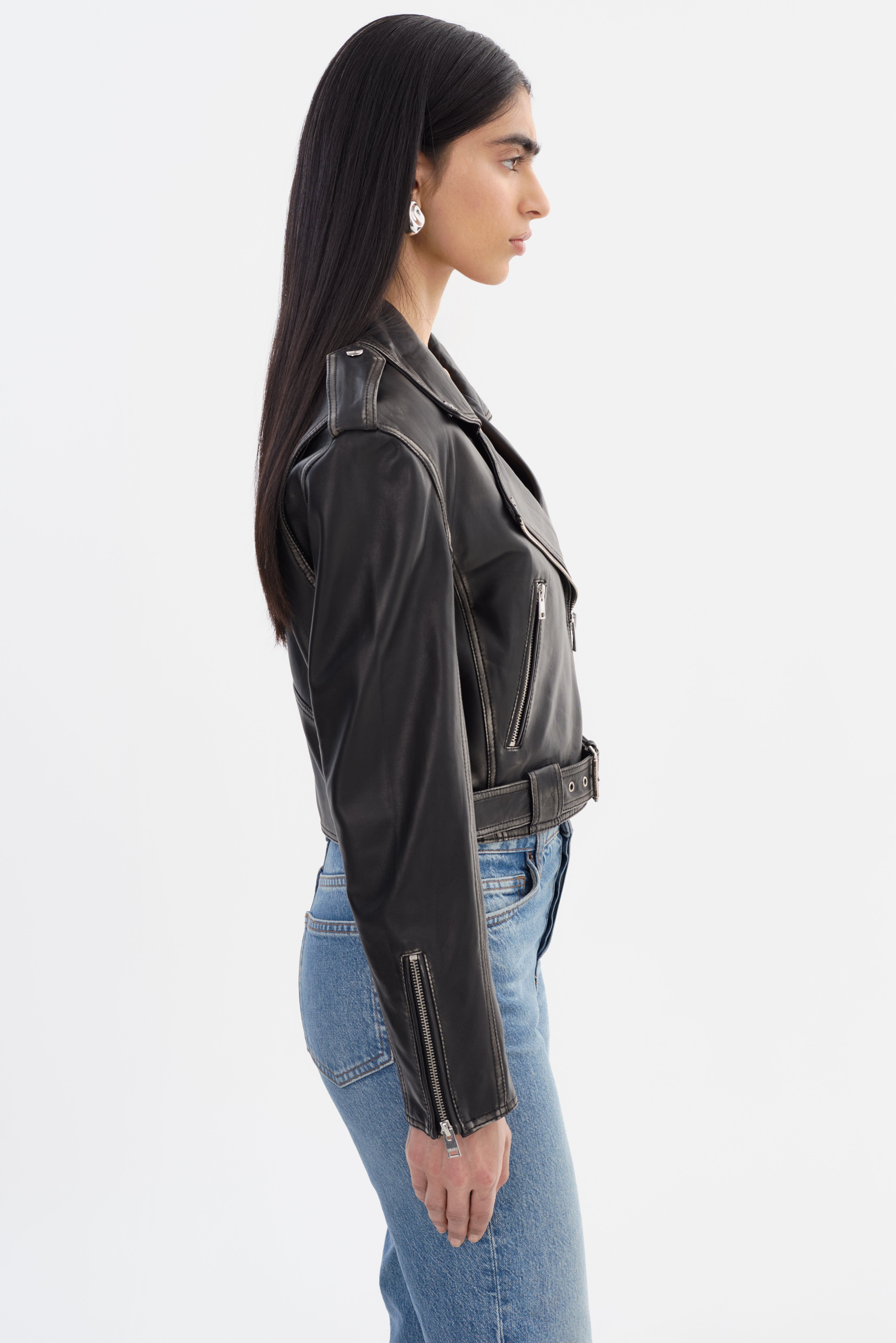 FORD Veste moto en cuir d'inspiration vintage