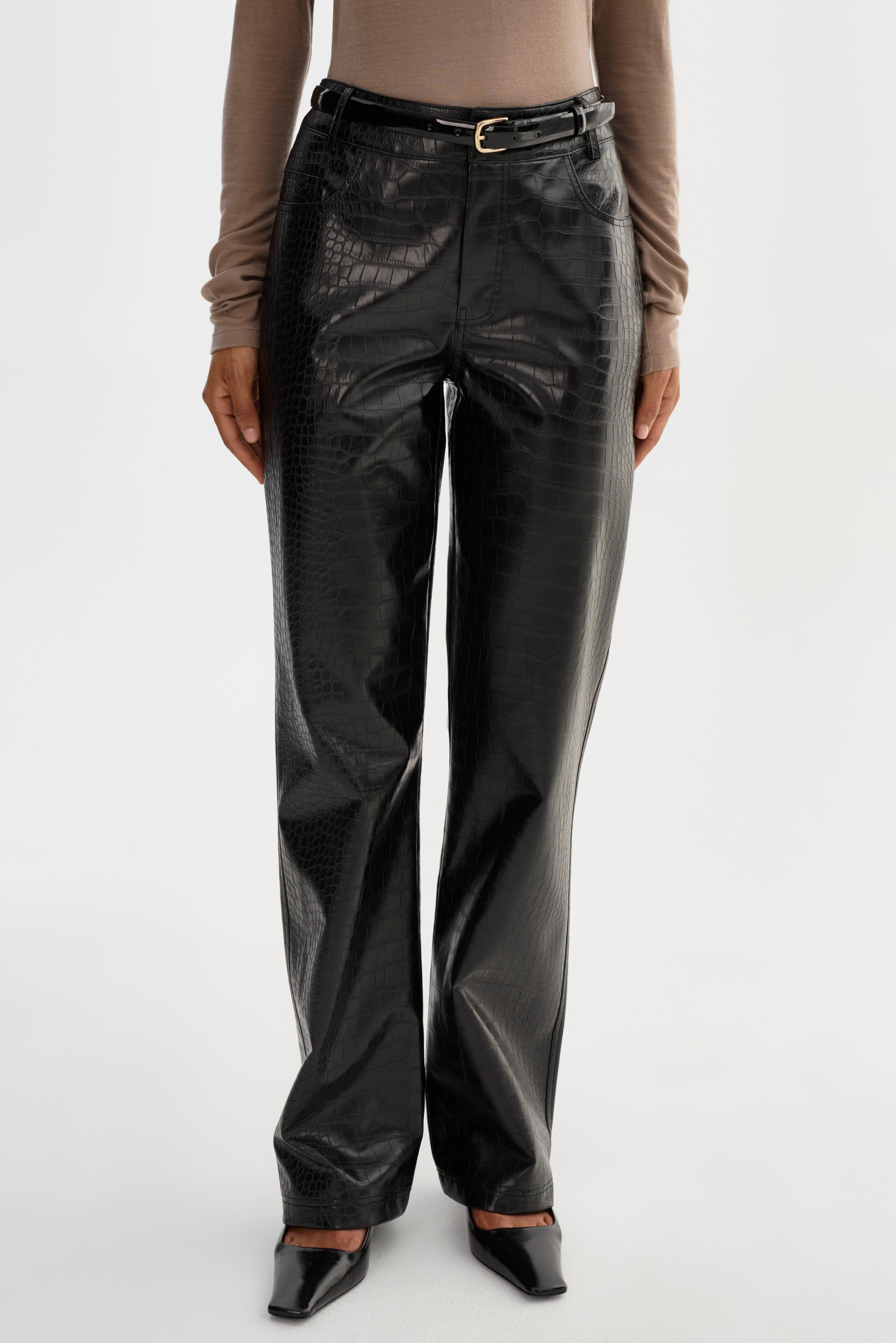 FREJA | Faux Leather Croco Pants