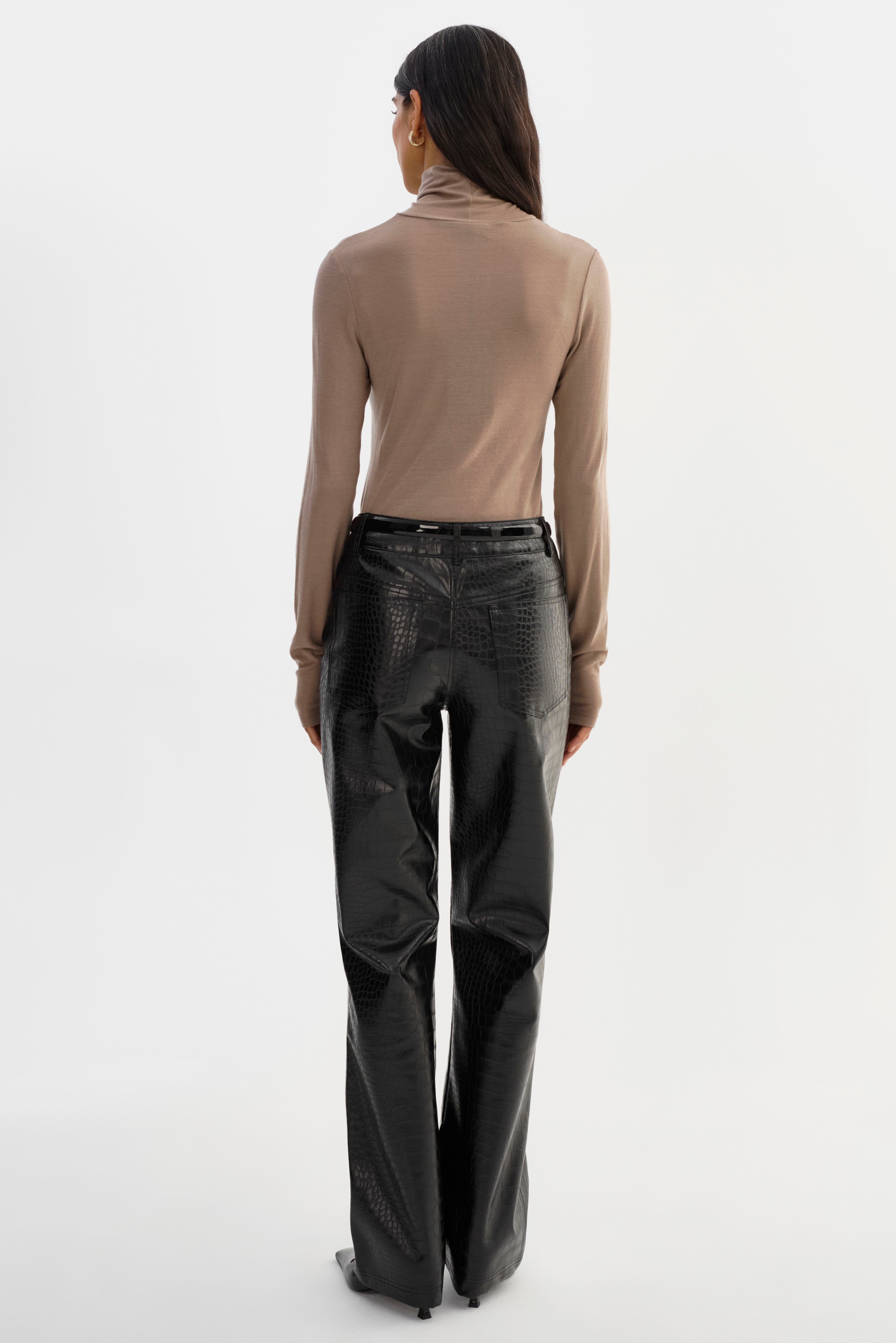 FREJA | Faux Leather Croco Pants