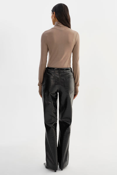 FREJA | Faux Leather Croco Pants