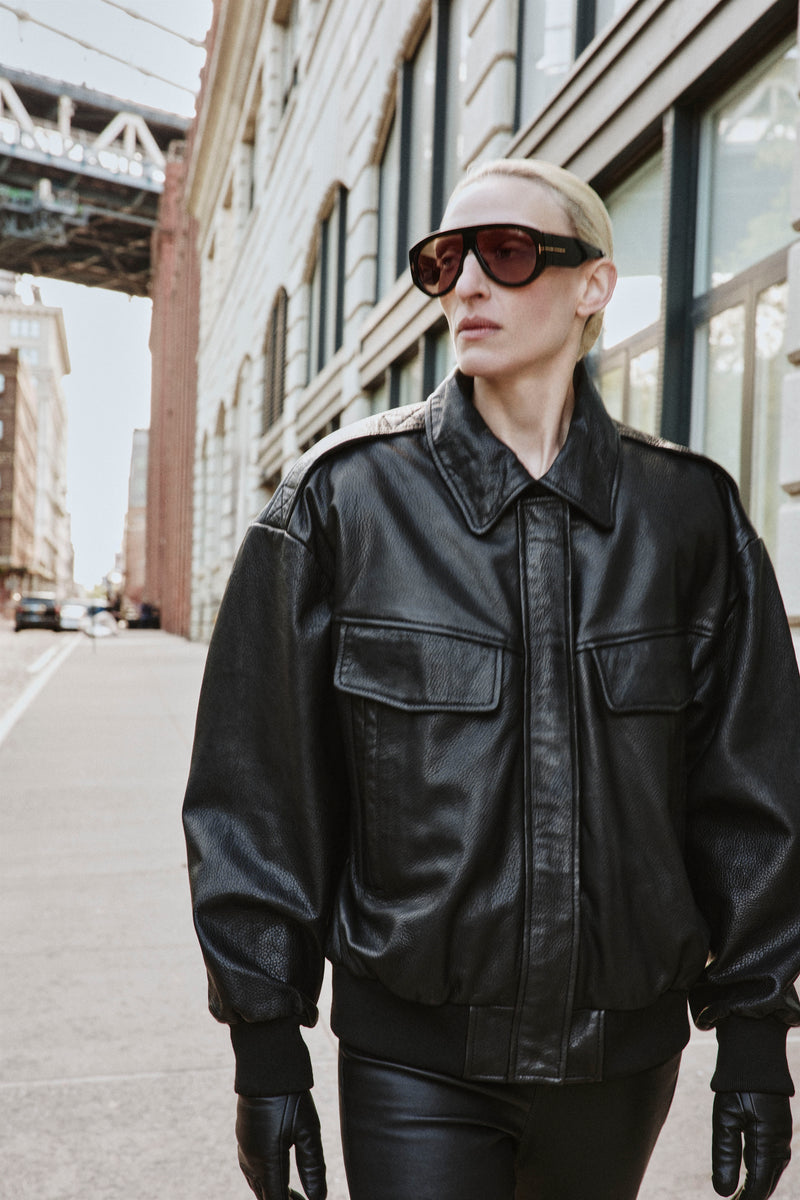 Leather Bomber Jacket