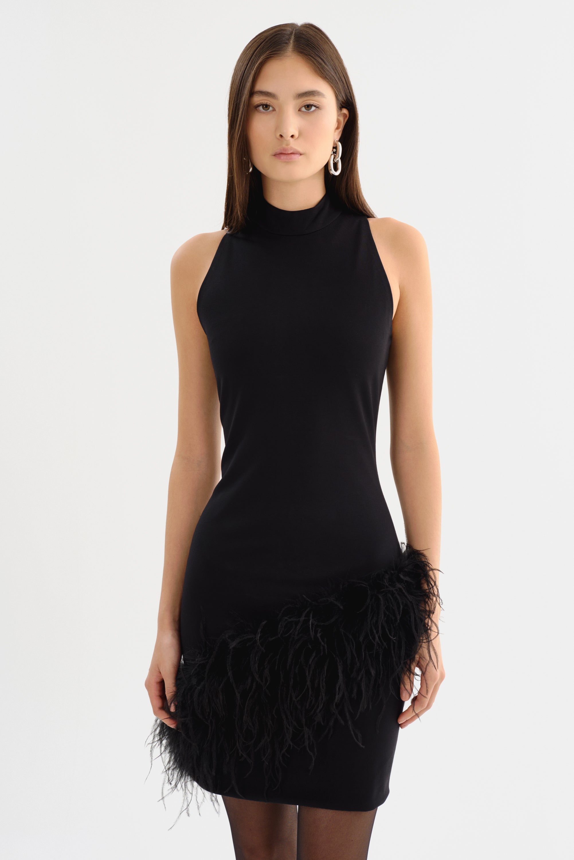 mock neck cocktail dress Georgina
