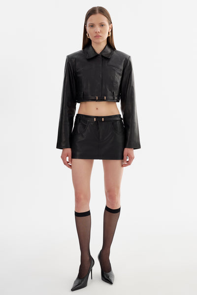 GIA | Cropped Leather Jacket