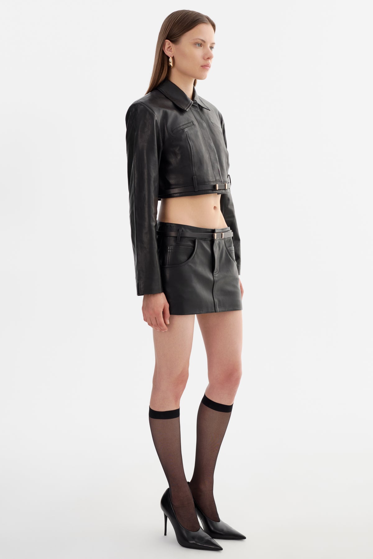 LAGUA GEM cropped faux leather ブルゾン LAGUA GEM | COMPACT FAUX 