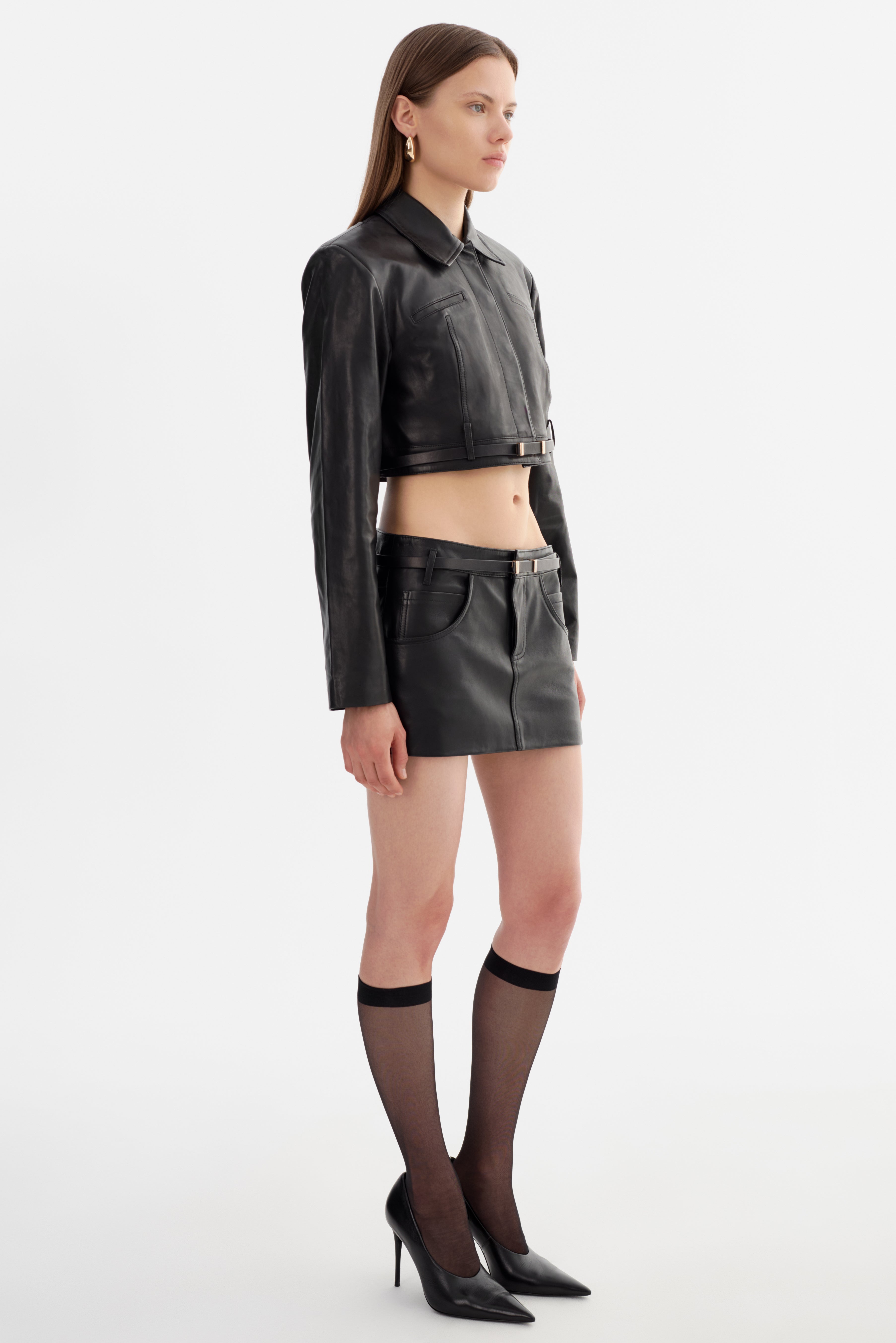 GIA | Cropped Leather Jacket