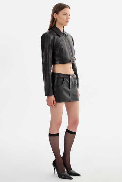 GIA | Cropped Leather Jacket