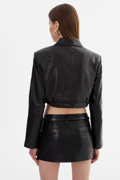 GIA | Cropped Leather Jacket
