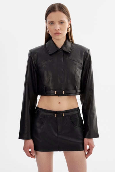 GIA | Cropped Leather Jacket