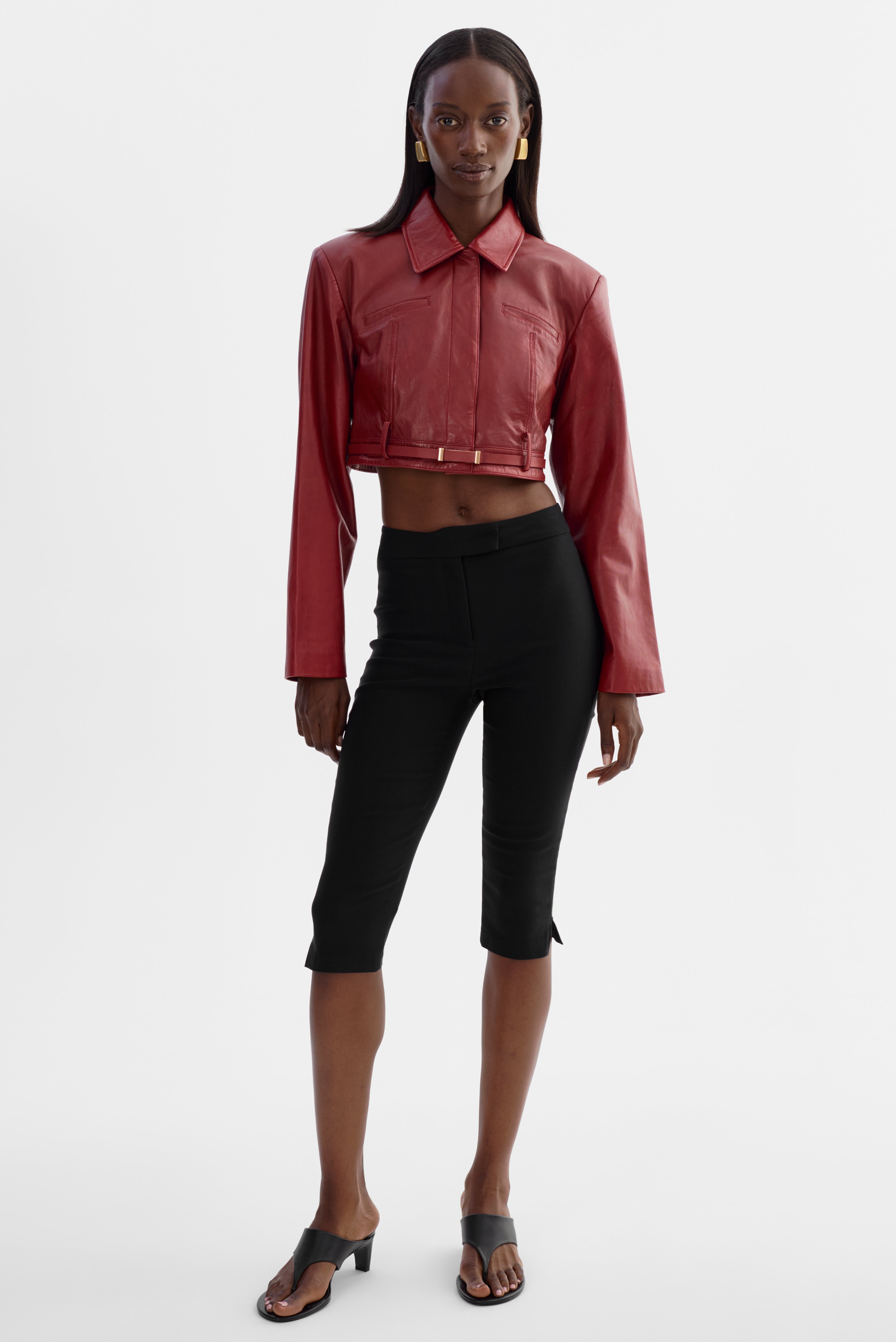 GIA | Cropped Leather Jacket