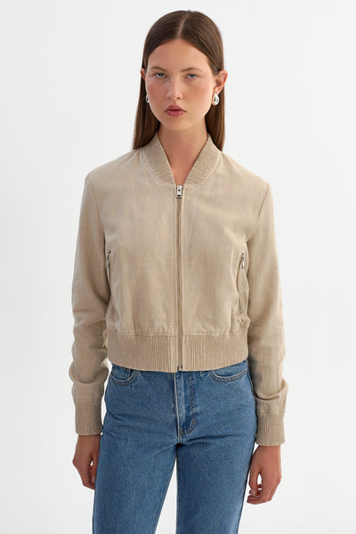 GREER | Linen Bomber Jacket