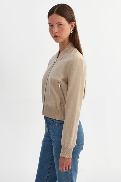 GREER | Linen Bomber Jacket