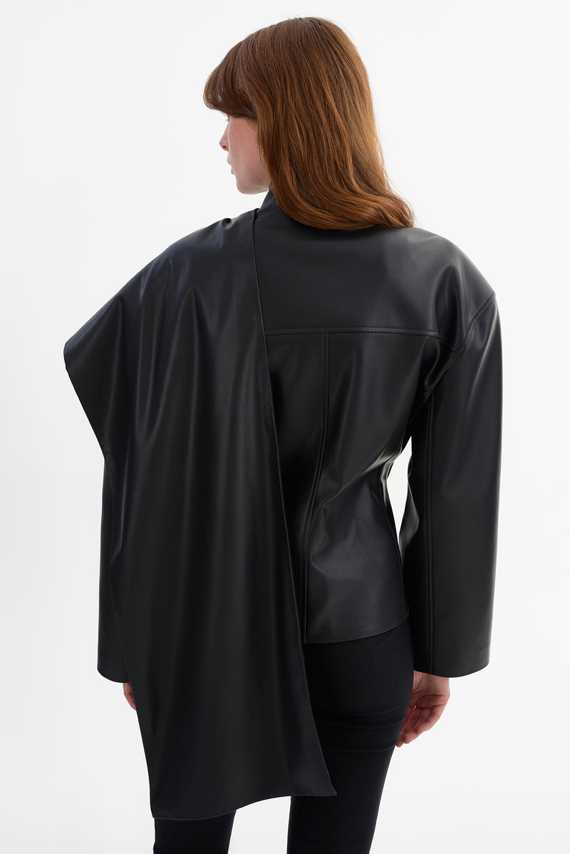 Harlow Faux Leather Scarf Jacket