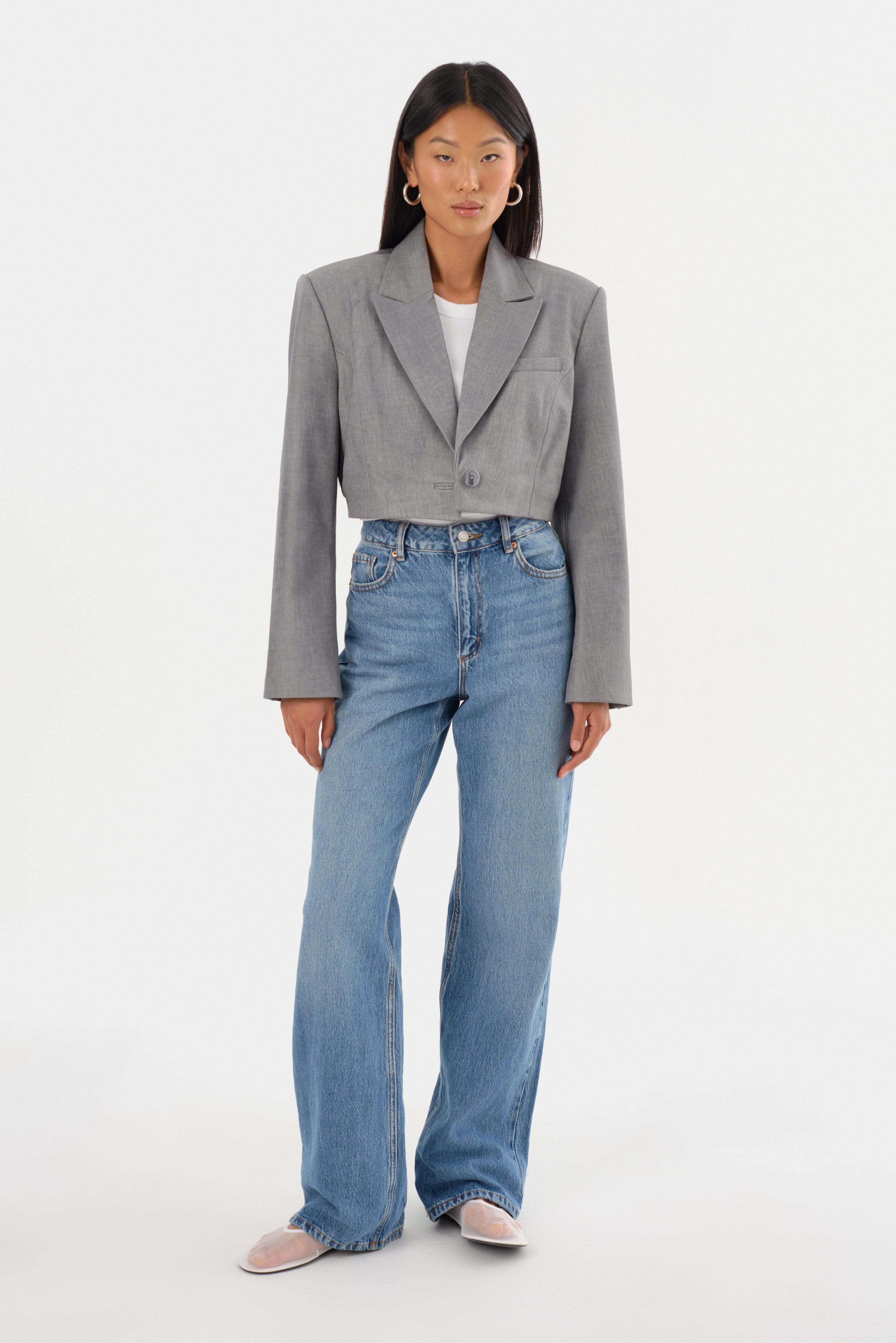 HARMINA | Cropped Leather Blazer