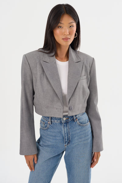 2plan Le Berry Mac crop blazer グレー M 2plan Le Berry Mac crop blazer, gray, size M.