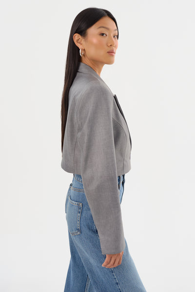 HARMINA | Cropped Leather Blazer
