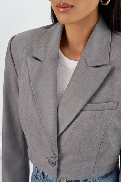 HARMINA | Cropped Leather Blazer